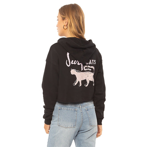 SisstrEvolution Surf Cats Crop Hoodie - Black