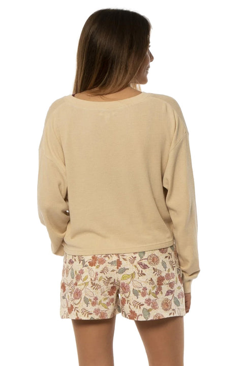 SisstrEvolution Swirls L/S Knit Top - Biscotti