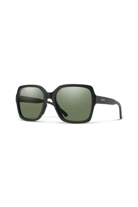 Smith Flare Sunglasses - Matte Black / ChromaPop Polarized Gray Green-Front side