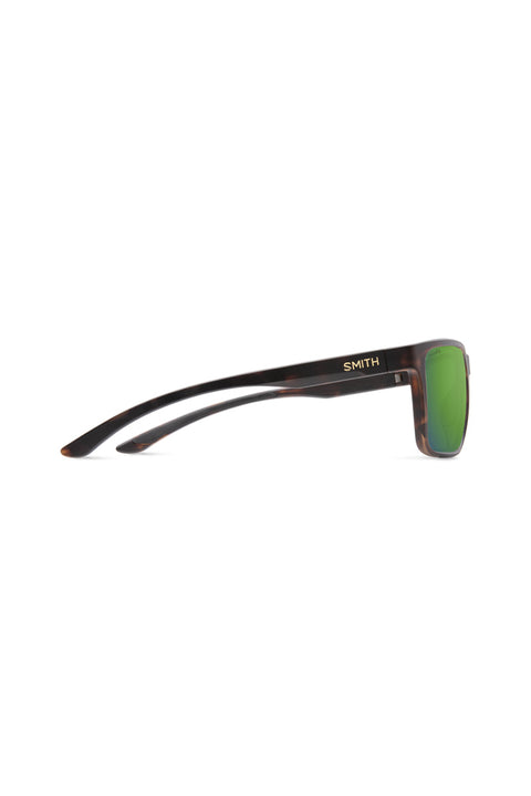 Smith Riptide Sunglasses - Matte Tortoise / ChromaPop Glass Polarized Green Mirror-Side