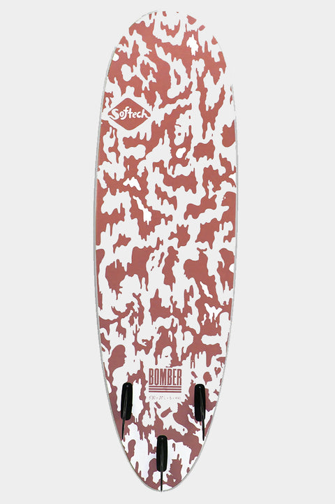Softtech Bomber 6'4" Surfboard - Grey / Dusty Red - Bottom