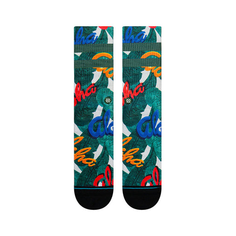Stance Aloha Leaves Sock - Green