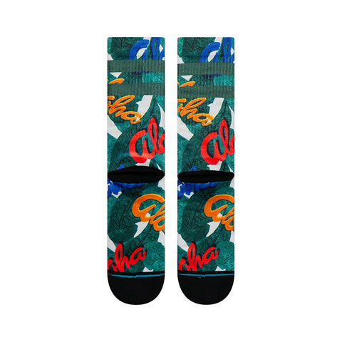 Stance Aloha Leaves Sock - Green