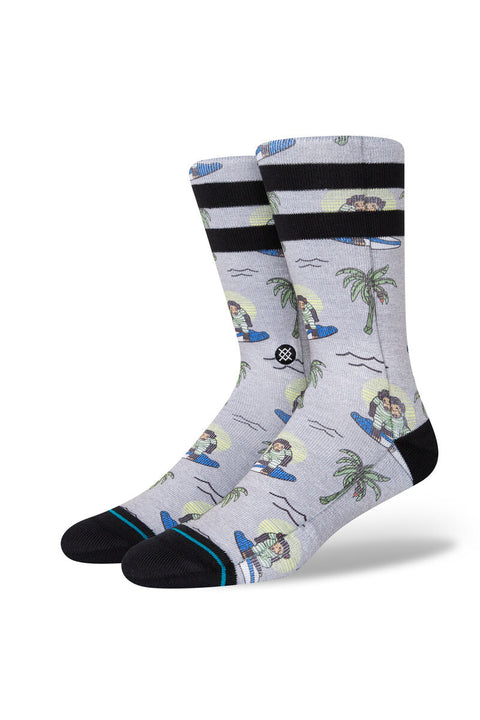 Stance Surfing Monkey Crew Socks - GreyStance Surfing Monkey Crew Socks - Grey