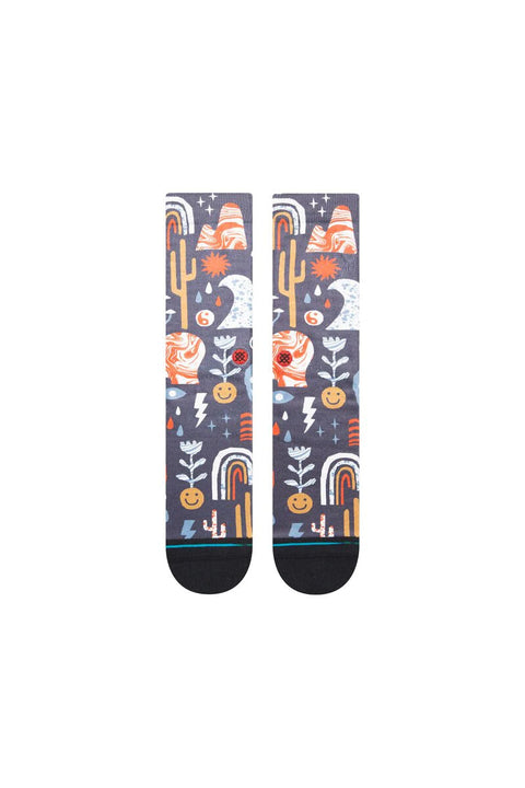 Stance Terrain Crew Socks - Washed Black - Front