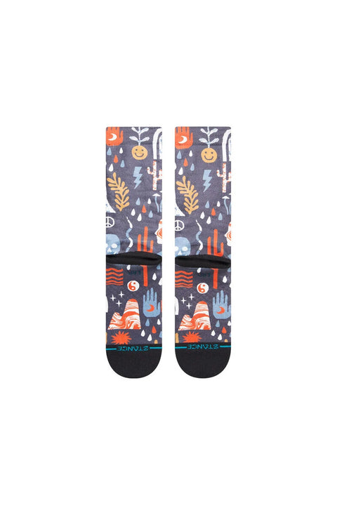 Stance Terrain Crew Socks - Washed Black - Back