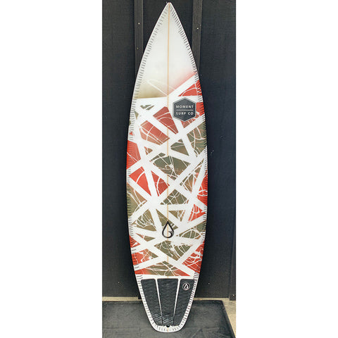 Used NME 5'11" Shortboard Surfboard - Red/Green Spray