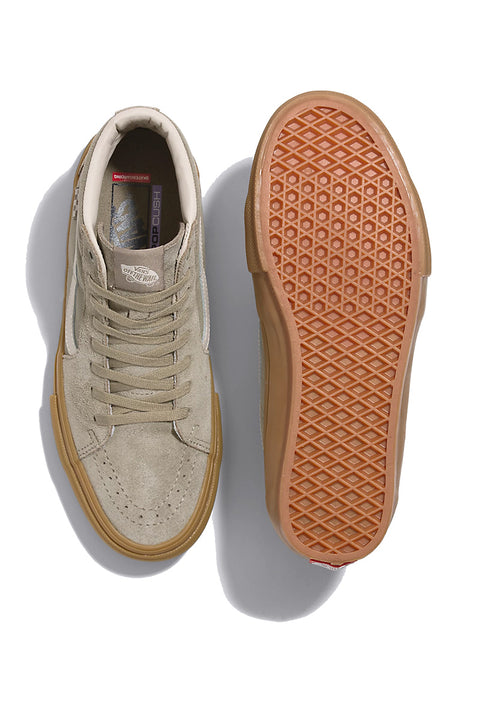 Vans Skate Sk8-Hi Shoe - Khaki / Gum - Top & Bottom