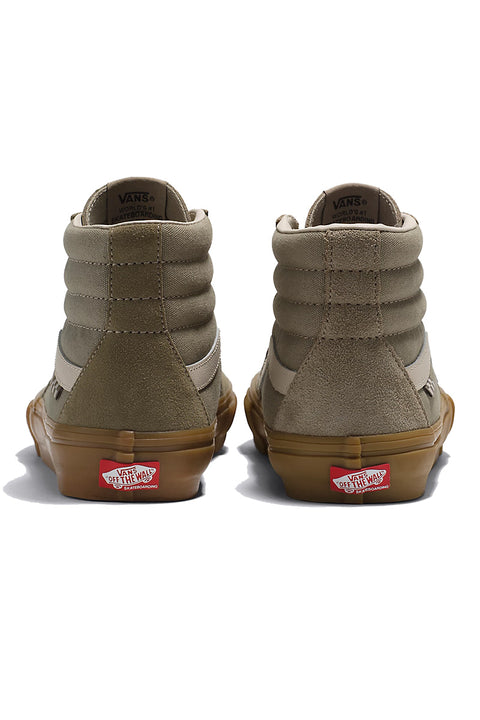 Vans Skate Sk8-Hi Shoe - Khaki / Gum - Backs