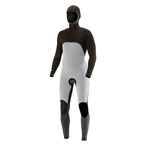 Vissla 7 Seas 5/4 Hooded Chest Zip Wetsuit - Black