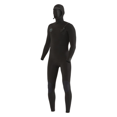 Vissla 7 Seas 5/4 Hooded Chest Zip Wetsuit - Black