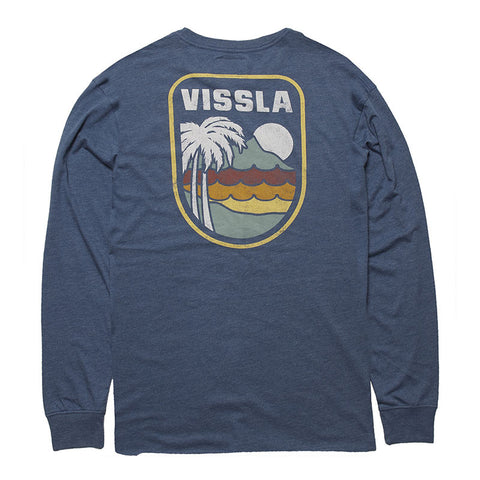 Vissla Diamondhead L/S Pocket Tee - Strong Blue Heather