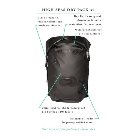 Vissla High Seas 30L Drypack Backpack - Black