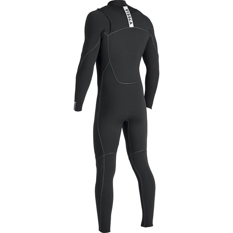 Vissla 7 Seas Power Seam 4/3 Chest Zip Wetsuit - Black - Back