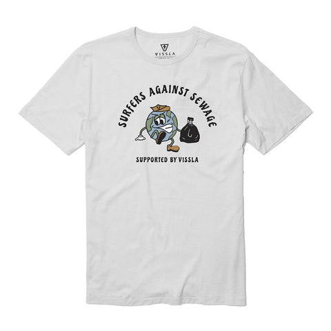 Vissla Surfers Against Sewage Organic Tee - White