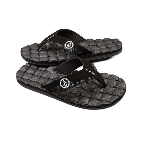 Volcom Recliner Big Boys Youth Sandal - Black / White