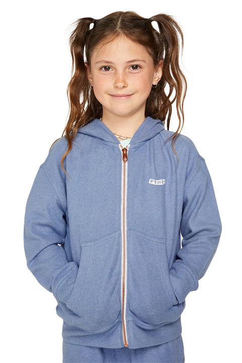 Volcom Girls Lived In Lounge Zip Hoodie - Washed Blue