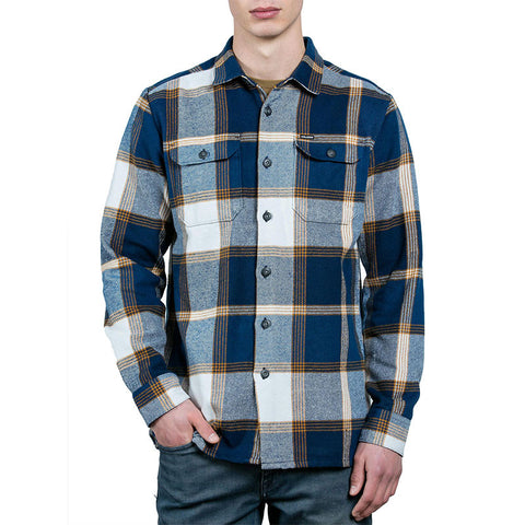 Volcom Heavy Daze Long Sleeve Flannel - Indigo