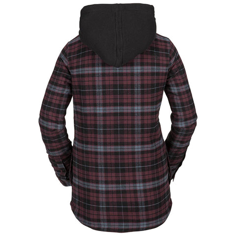 Volcom Hooded Flannel Jacket - Merlot