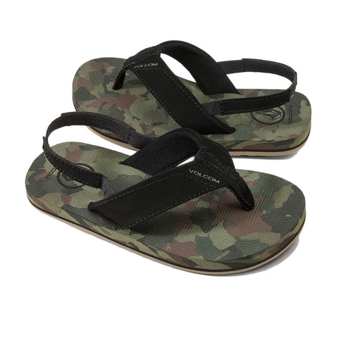Volcom Boys (2-7) Victor Sandal - Dark Camo