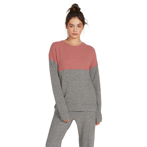 Volcom Lived In Lounge Crew Fleece - Charcoal Grey