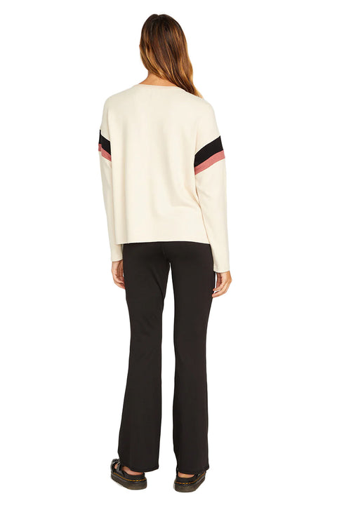 Volcom Lived In Lounge Crew Fleece - Cream - Back