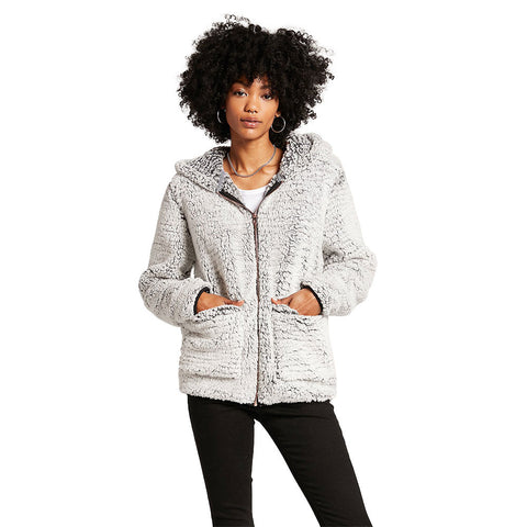 Volcom Lived In Lounge Phuz Zip Up Jacket - Light Grey