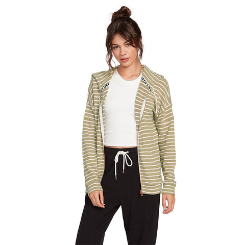 Volcom Lived In Lounge Zip Hoodie - Dusty Green