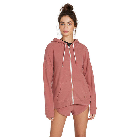 Volcom Lived In Lounge Zip Fleece - Rose Wood