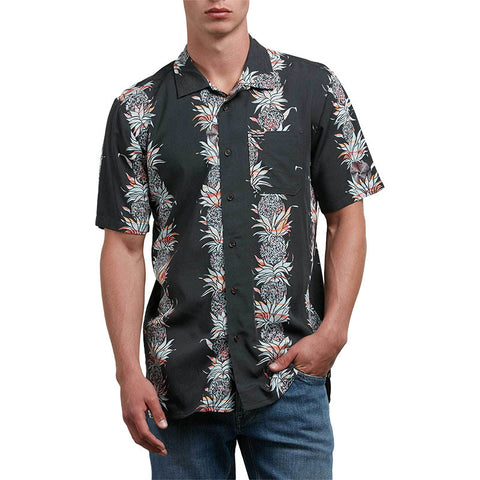Volcom Palm Glitch Short Sleeve Button Up - Stealth