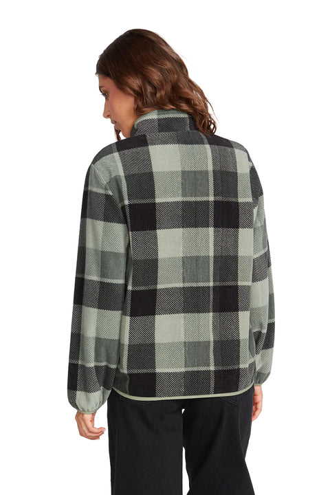Volcom Pheelin It Mock Neck Fleece Pullover - Dark Pine