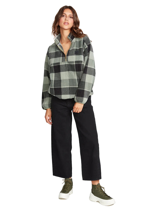 Volcom Pheelin It Mock Neck Fleece Pullover - Dark Pine