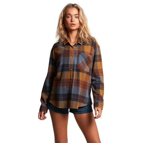 Volcom Plaid To Meet U Long Sleeve - Golden Brown