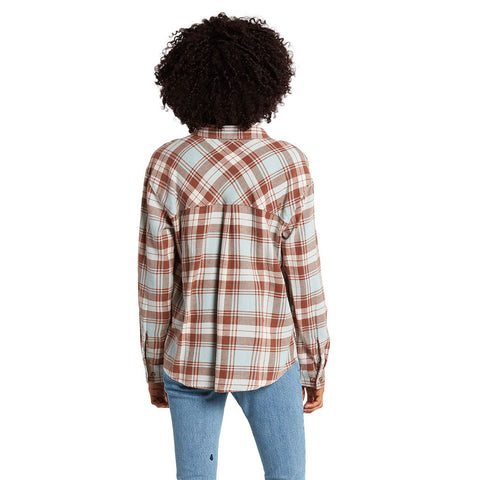 Volcom Plaid To Meet U Long Sleeve - Blue Fog