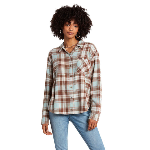 Volcom Plaid To Meet U Long Sleeve - Blue Fog