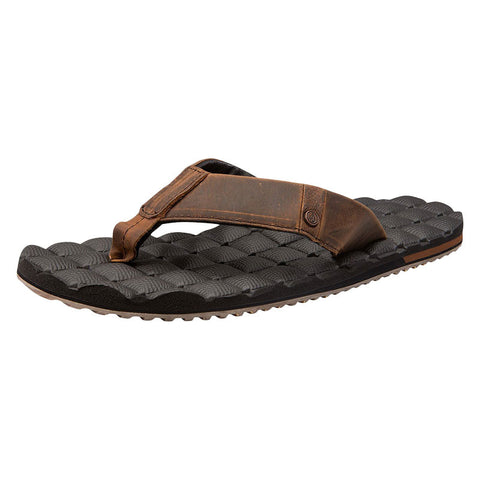 Volcom Recliner Leather Sandal - Vintage Brown