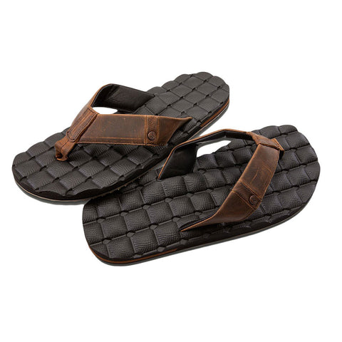 Volcom Recliner Leather Sandal - Vintage Brown