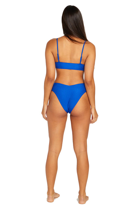 Volcom Simply Rib Retro Bikini Bottom - Bold Blue - Back