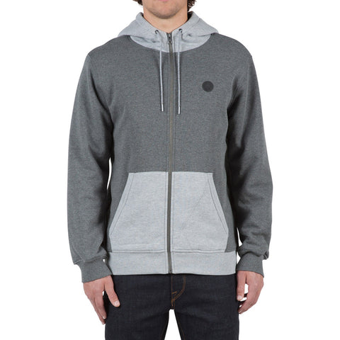 Volcom Single Stone Lined Zip Hoodie - Dark Grey