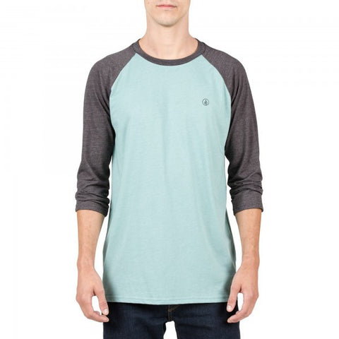 Volcom Solid Heather 3/4 Raglan - Sea Blue
