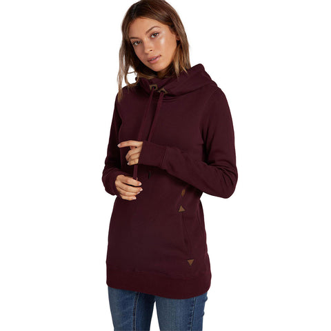 Volcom Tower Pullover Fleece Hoodie - Merlot