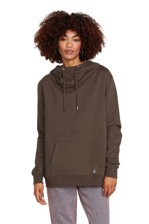Volcom Walk It Out High Neck Hoodie - Espresso