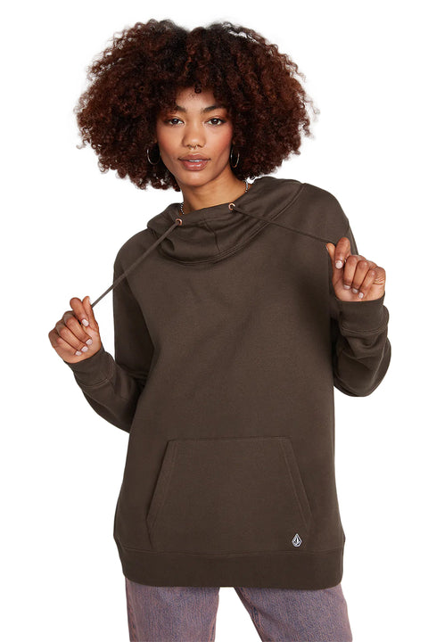 Volcom Walk It Out High Neck Hoodie - Espresso