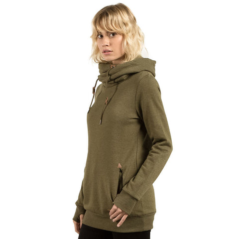Volcom Walk On By High Neck Hoodie - Dark Camo