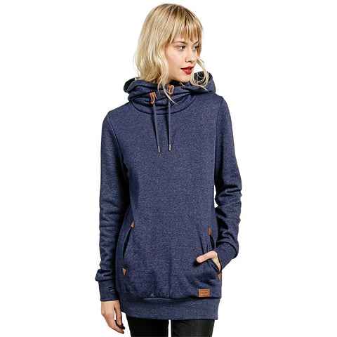 Volcom Walk On By High Neck Hoodie - Midnight Blue