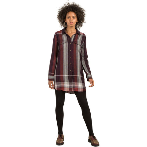 Volcom Well Plaid Dress - Plum