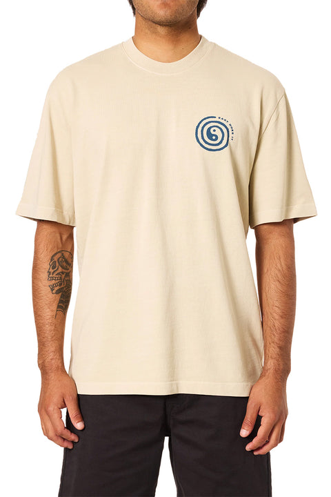 Katin Swirl Relaxed Tee - Pelican Pigment Dye- Front