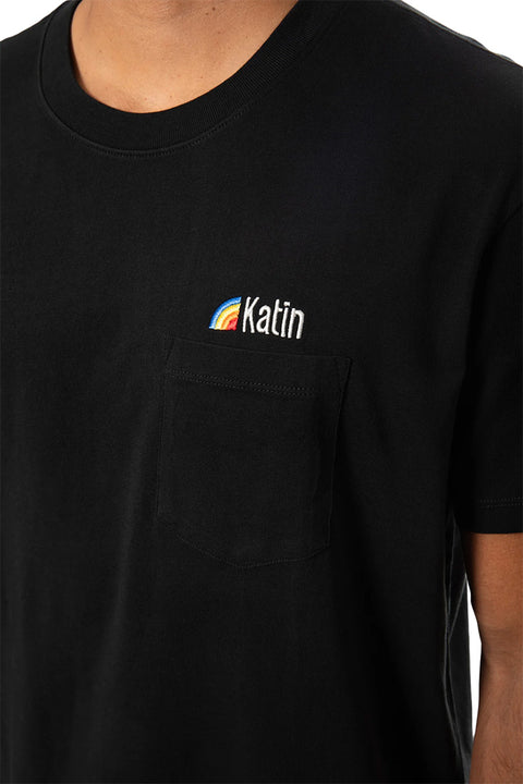 Katin Country Embroidered Pocket Tee - Black Wash - Closeup