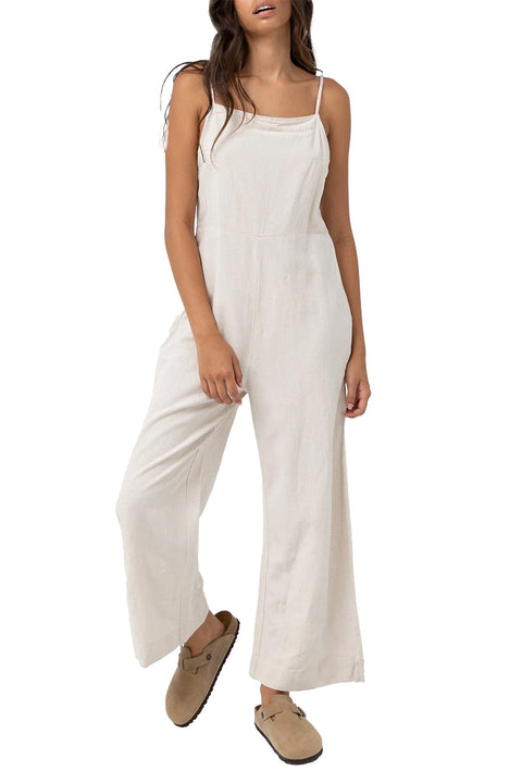 Rhythm Classic Jumpsuit - Oat- Front