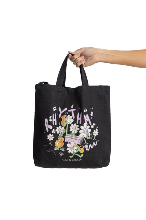 Rhythm Harmony Record Tote Bag - Black- Front